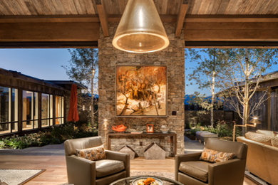 Mountain style living room photo in Other