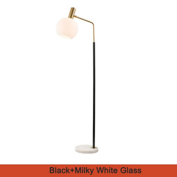 Geneva | Stylish Gold Glass Luxury Floor Lamp , Black/White