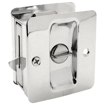 Polished Chrome Pocket Door Privacy Lock, 53867