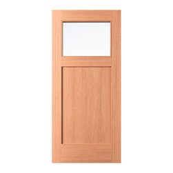 Ritz - Craftsman Mahogany Exterior Door 1-Lite Clear with 1 Panel Bottom (1-3/4") - Windows And Doors