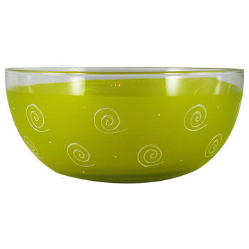 Frosted Curl Yellow 11" Bowl