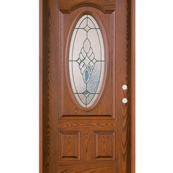 Bridgton Decorative Door / Oak Finish - Front Doors