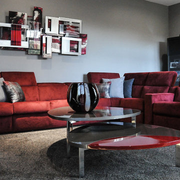 Creature Comforts - A modern and colorful family room in Lafayette Hill, PA