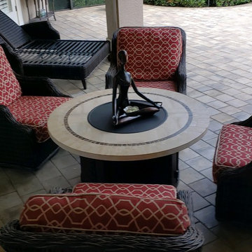 Poolside Patio-Dining with Chat Seating with Firepit