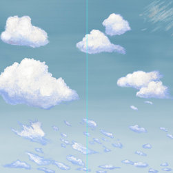 Example of Casart Cumulus Clouds 2 Panel Installation Layout - Wallpaper