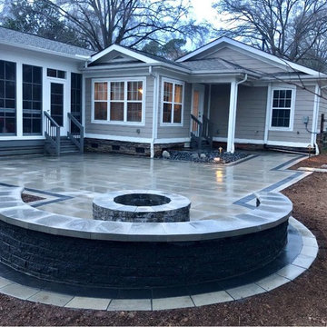 Patio with Fire Pit & Seating, Landscape Lighting