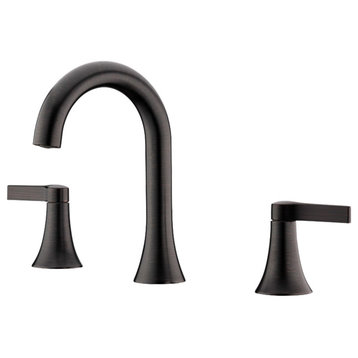 Luxier WSP11-T 2-Handle Widespread Bathroom Faucet with Drain, Oil Rubbed Bronze
