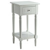 Convenience Concepts French Country Khloe Square End Table in White Wood Finish