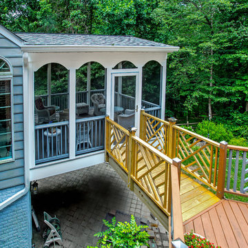 Screened porch with arches