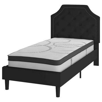 Flash Furniture Brighton Twin Platform Bed Set, Black, SL-BM10-5-GG