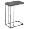 HomeRoots 18.25" x 10.25" x 25.25" Grey Particle Board Metal Accent Table