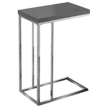 HomeRoots 18.25" x 10.25" x 25.25" Grey Particle Board Metal Accent Table