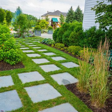 Bluestone Patio Design in Backyard