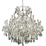 Elegant Lighting - Elegant Lighting 2801D36C/RC Maria Theresa - Twenty-Four Light Chandelier - A heavenly high point to your home, Maria Theresa collection pendant lamps are ablaze with hundreds of resplendent crystals. Copious strands of sparkling clear or golden-teak crystals dangle from elaborate tiers of glass-coated steel arms in your choice of a wide selection of finish colors. An imperial favorite for the stairwell, dining room, or living room.  Tiers of glass-coated steel arms in a chrome finish Hundreds of clear royal-cut crystal strands arch and dangle  Lamp features a diameter of 36 inches, a height of 36 inches, and requires 25 candelabra bulbs.  Dining Room/Living Room/Bedroom/Bathroom/Entry Way 2 Years Clear Mounting Direction: Up Assembly Required: Yes Canopy Included: Yes Shade Included: Yes Dimable: YesMaria Theresa Twenty-Four Light Chandelier Chrome *UL Approved: YES *Energy Star Qualified: n/a *ADA Certified: n/a *Number of Lights: Lamp: 24-*Wattage:40w E12 bulb(s) *Bulb Included:No *Bulb Type:E12 *Finish Type:Chrome