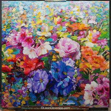 Floral Art , Floral Painting , Original Paintings for Sale by Leon Devenice