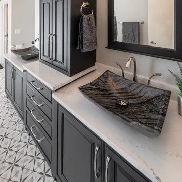 Eden Bath Master Bathroom with Stone Vessel Sinks