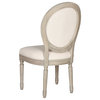 Safavieh Holloway French Brasserie Linen Oval Side Chairs, Set of 2, Light Beige