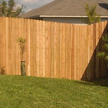 Cedar fence installation in Round Rock, TX