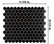 Metro Hex Porcelain Mosaic Floor and Wall Tile, Matte Black