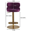 Mid-Century Modern Italian Barstool Height Adjustable & 360-Degree Swivel, Purple