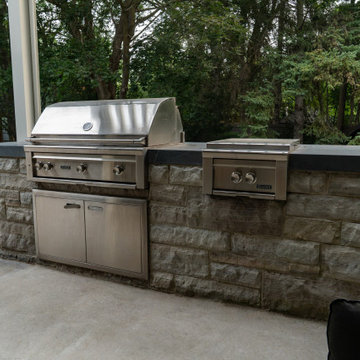 Poolside Natural Stone Outdoor Kitchen