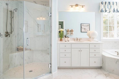 Bathroom - contemporary porcelain tile bathroom idea in DC Metro
