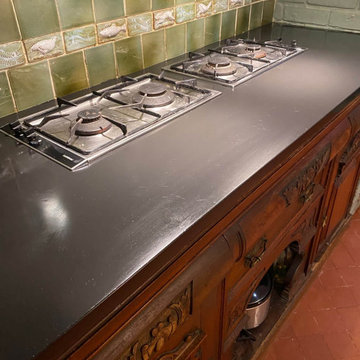 Removing Limescale from a Black Slate Worktop in a Dulwich Kitchen