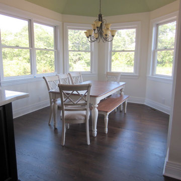 WESTHAMPTON: RED OAK INSTALLED & FINISHED WTH DARK WALNUT STAIN / SATIN OIL POLY