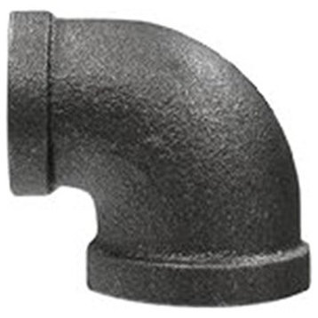 3/8"x1/4" Reducing Malleable Iron Elbow, Female Thread Fittings, Black Finish
