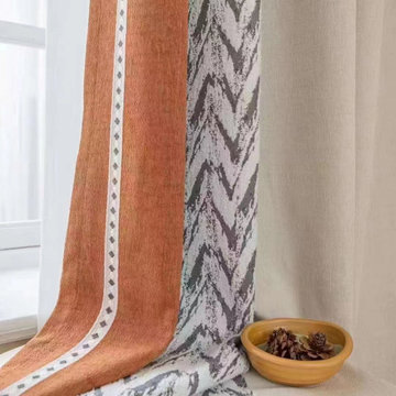 QYFL2302DA 2023 New Arrival Petrel Blue Grey Green Chenille Ready Made Curtains