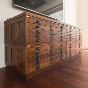 Refinished Antique Flat File Cabinets