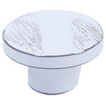 Century Hardware - Jean-Paul Acrylic Engraved 50mm Knob, White - Jean-Paul is a round knob made in acrylic with a stripped, natural finish. It comes in white and a black matte finish. It's rough and irregular texture gives it a vintage look in contrast perfectly with plain furniture. It is ideal to be fitted in both bathrooms and bedrooms which are in need of accessories with character.