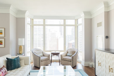 Example of a mid-sized trendy living room design in Philadelphia