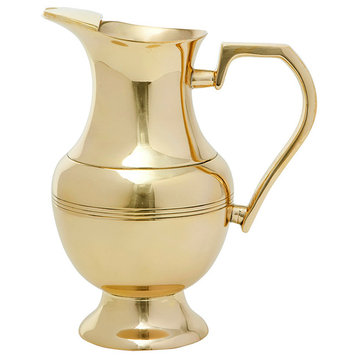 Dylan Pewter Brass Pitcher, Polished Gold