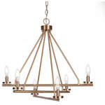 Toltec Lighting - Trinity 6 Light Chandelier Shown, New Age Brass Finish - Enhance your space with the Trinity 6-Light Chandelier. Installing this chandelier is a breeze - simply connect it to a 120 volt power supply. Set the perfect ambiance with dimmable lighting (dimmer not included). The chandelier is energy-efficient and LED compatible, providing convenience and energy savings. It's versatile and suitable for everyday use, compatible with candelabra base bulbs. Maintenance is a minimal with a damp cloth, as no chemicals are required. The chandelier's streamlined hardwired design adds a touch of elegance to any room. The durable glass shades ensure even light diffusion, creating a captivating atmosphere. Choose from multiple finish and color variations to find the perfect match for your decor.