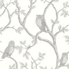 Enchanted Forest Gray Owl & Tree Wallpaper Bolt