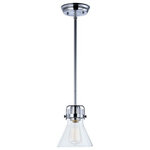 Maxim Lighting - Maxim Lighting 91110CDPC Seafarer 1-Light Pendant in Polished Chrome - This nautical-inspired collection features Clear Seedy glass cones suspended by a yoke frame. The clear glass offers abundant lighting and compliments the styling of the fixture. Make it a more industrial look by adding filament E26 light bulbs.