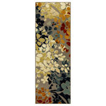 Mohawk Home - Mohawk New Wave Radiance Multi, 1'8"x6' - An abstract watercolor floral motif is artistically rendered in shades of blue and orange in the modern design of Mohawk Home's Radiance Area Rug in Blue and Orange. This silky soft style of this rug is available in runners, scatters, 5x8 area rugs, 8x10 area rugs, and other popular sizes, making it ideal for entryways, bedrooms, offices, kitchens, living rooms, kids spaces, dining areas and more. Flawlessly finished with advanced technology, this style features brilliant color clarity and richly defined details. The mid weight cut pile base is created with a premium synthetic yarn that provides proven stain resistance power and reliable resistance to daily wear and tear. Durable and designed to be kid and pet friendly, this area rug is suitable for high traffic areas. Keep your new rug and the flooring beneath looking their best with an essential all surface, earth conscious rug pad, crafted of 100% recycled fibers and certified Green Label Plus by The Carpet and Rug Institute!