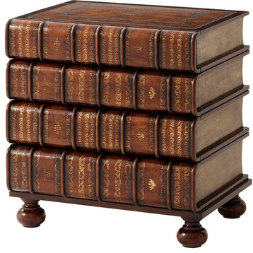 Theodore Alexander A Hand Carved And Gilt Faux Book Nightstand