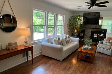 Example of an arts and crafts living room design in Other