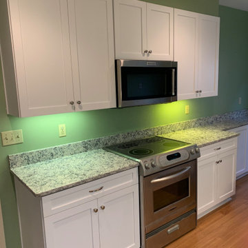refaced kitchen cabinets with granite--white shaker cabinets