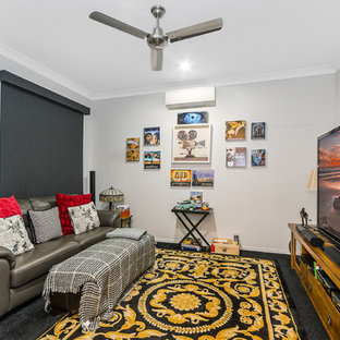 Home theater - beach style home theater idea in Townsville