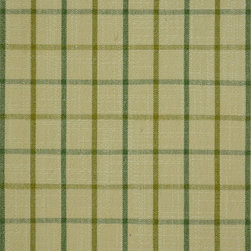 Paroo Cotton Blend Small Plaid Curtains & Drapes Upholstery Fabric in Olive Colo - Upholstery Fabric