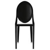 Designer Stackable Transparent Side Chair No Arms Dining Chairs Solid Back, Black