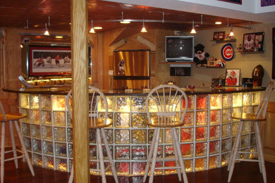 Example of a classic basement design in Chicago