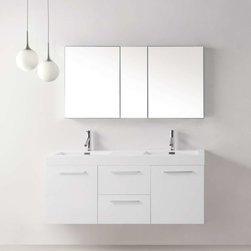 54 inch Double Sink White Bathroom Vanity - Bathroom Vanities And Sink Consoles