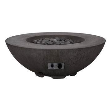 Pyromania Shangri-La Concrete Fire Bowl, 41", Charcoal Gray, Propane