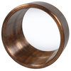 Mar Vista Round Mirror W/ Metal Cladding over Frame, Copper Tone