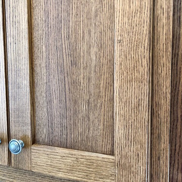 New Construction Rift Cut Oak Briarwood Koch Cabinets MSI Grey Lagoon Quartz