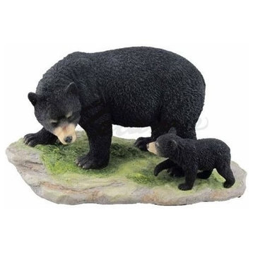 Black Bear Sculpture Mother with Cub